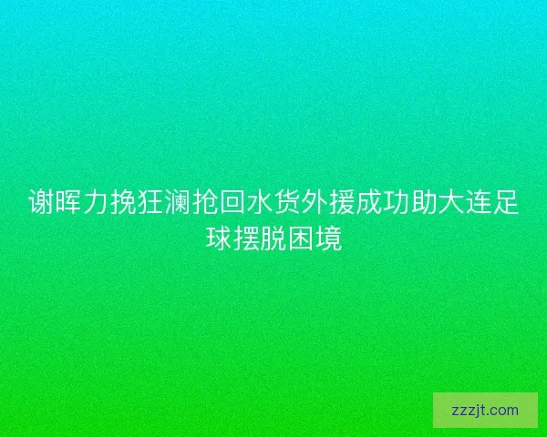 谢晖力挽狂澜抢回水货外援成功助大连足球摆脱困境